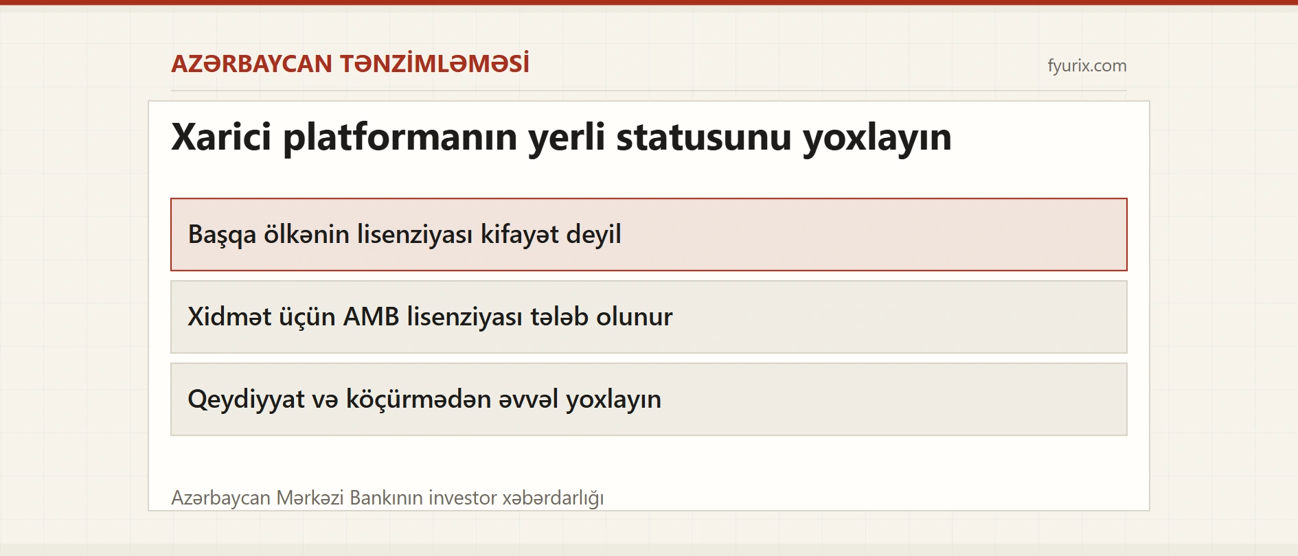 AMB: xarici platformalar barədə xəbərdarlıq